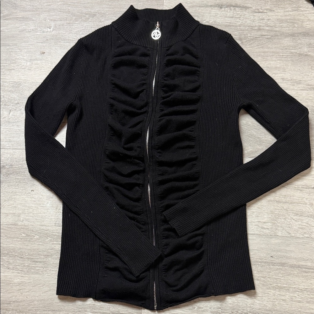 Adrienne Vittadini Black Knit Cardigan